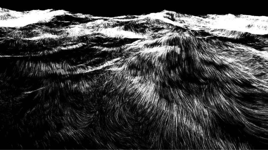 black and white image rendering of ocean waves